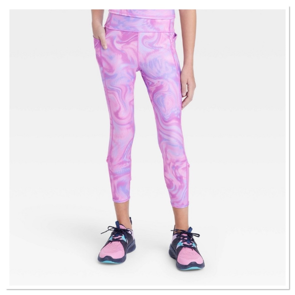 Girl’s Side Pocket Cropped Legging All In Motion NWT